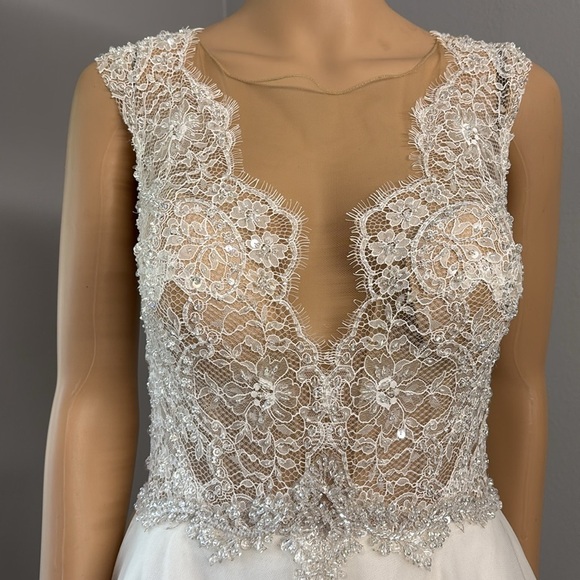 Ella Rosa Private Label By G Wedding Dress size 10 Tulle and Beading open back - Picture 5 of 14